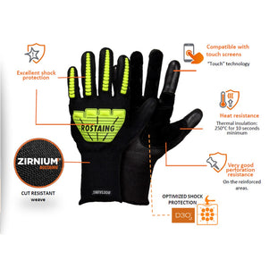 Rostaing Extrication Rescue Fit Gloves/ Black-Fluo